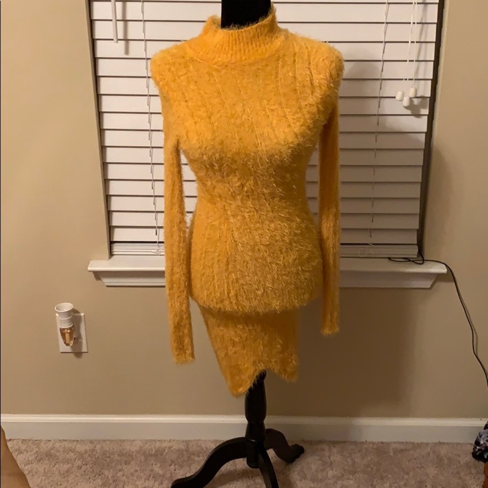 Furry sweater dress